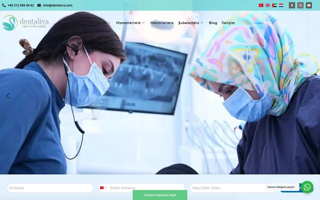 Dentaliva web sitesi ana sayfası
