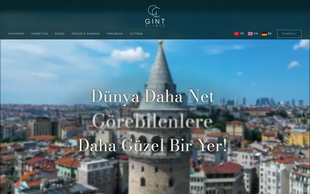 Startseite der Website Gint Clinic